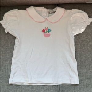 Luigi Kids Crochet Flower Pot Collared Shirt-2T